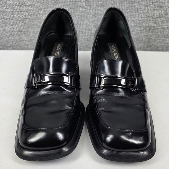 VIA SPIGA VINTAGE Y2K SQUARE TOE CHUNKY HEEL SHOES – MADE IN ITALY – SIZE US 6 - Picture 3 of 12